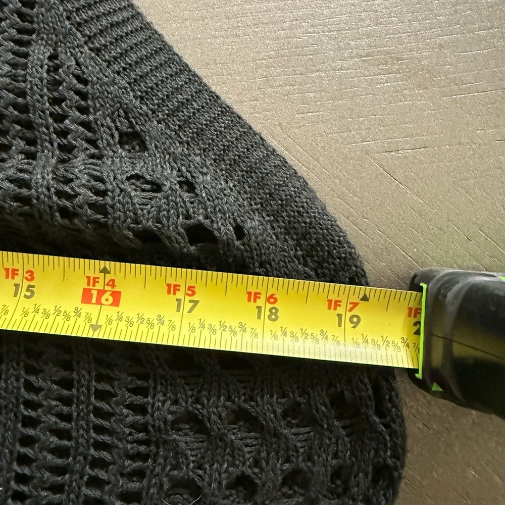 Waves to Coast Black Sleeveless Crochet Midi Maxi Dress Women’s Med Swim Coverup - Picture 9 of 12